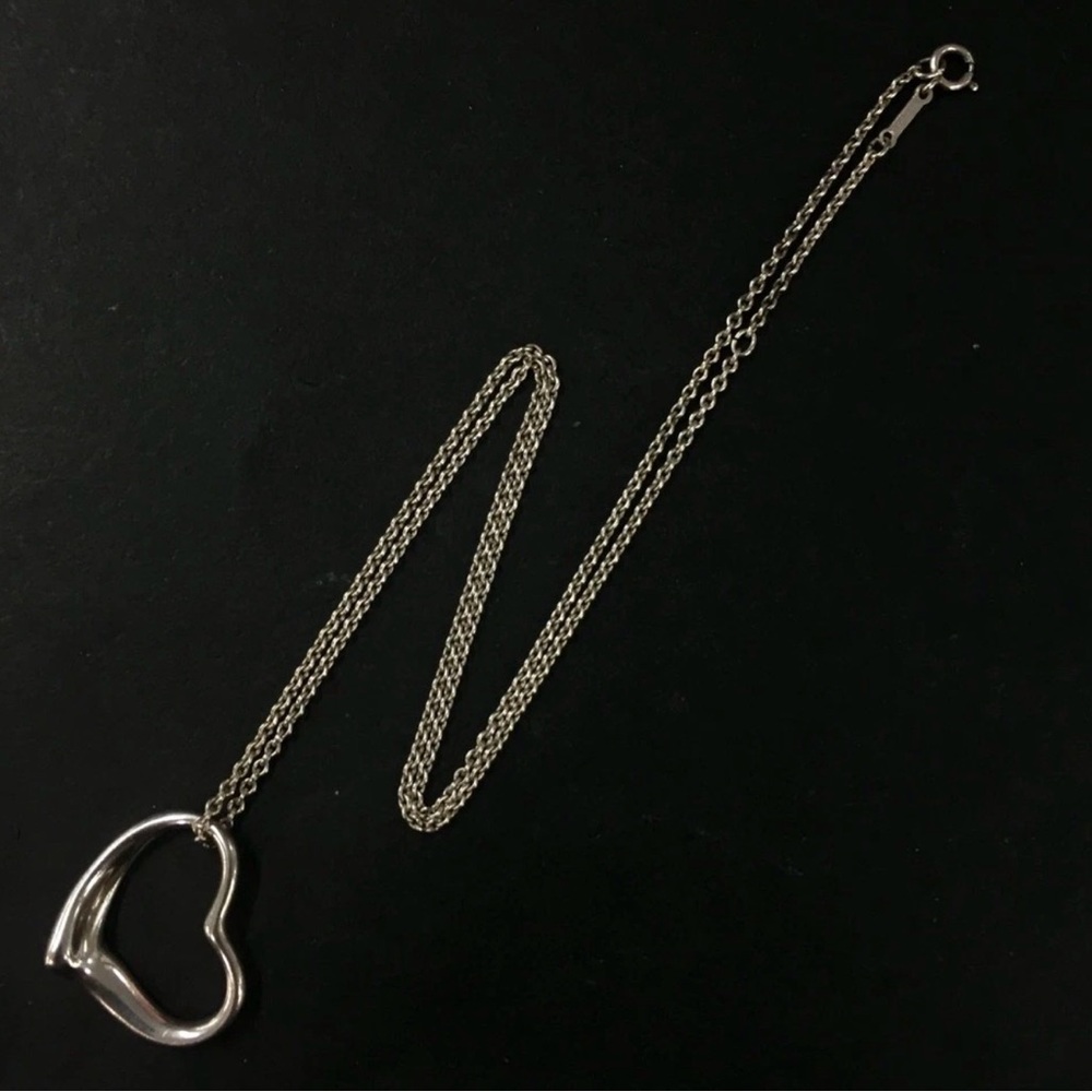 Tiffany & Co. X Elsa Peretti Sterling Silver Open Heart Necklace